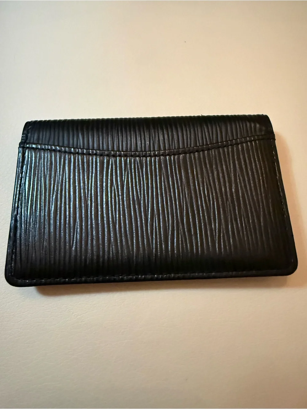 Louis Vuitton Black EPI Textured Leather Card Holder